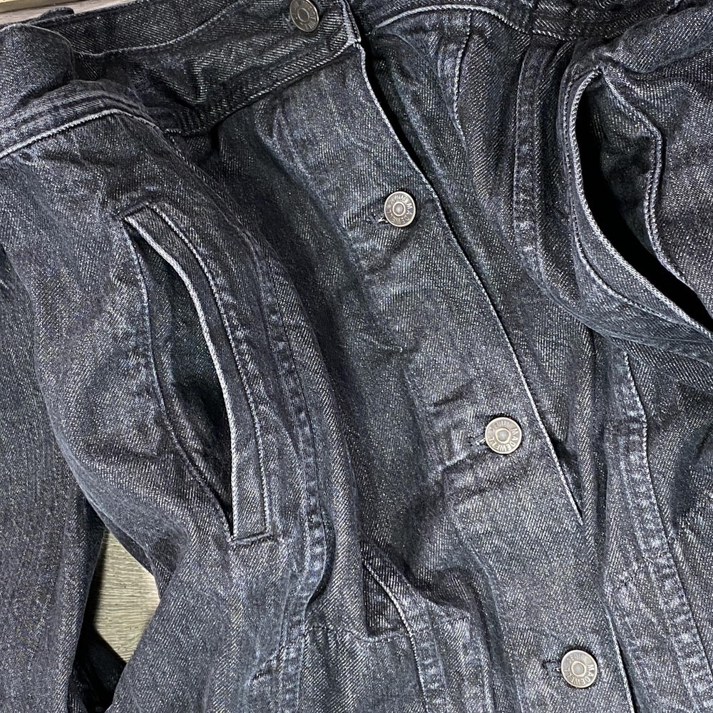 Madewell Denim Trucker Jacket Women Large Black Cotton Jean Coat L L0275 - Picture 3 of 11